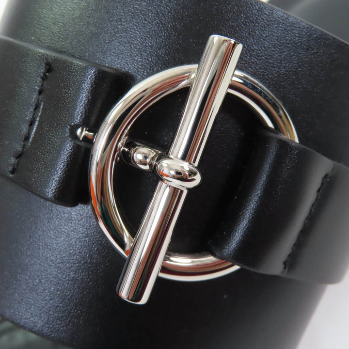 Excellent HERMES Sandals cute Purchased in 2025 Glennan Metal Leather black