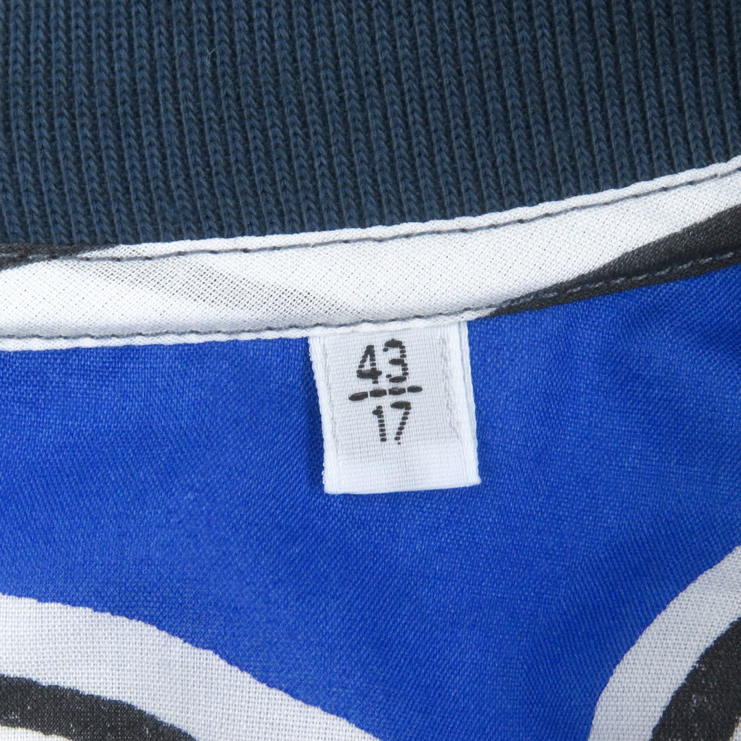 Excellent HERMES Blouson Horse pattern Blue gray cotton mens 43