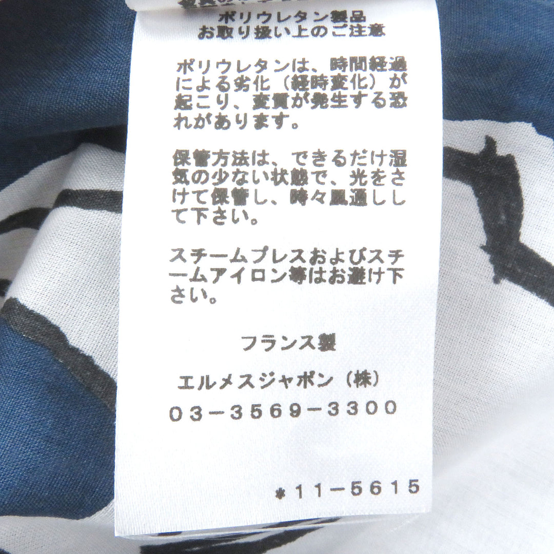 Excellent HERMES Blouson Horse pattern Blue gray cotton mens 43