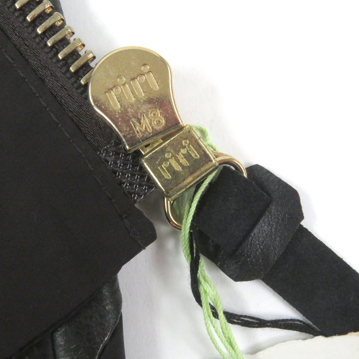 Pristine Paul Smith leather jacket Switch design blouson Black brown polyester