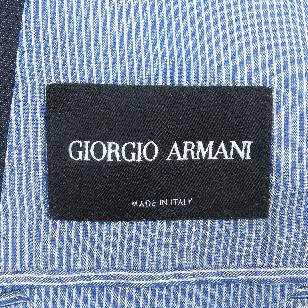 Great GIORGIO ARMANI suit Black Tag Single Navy wool mens 58