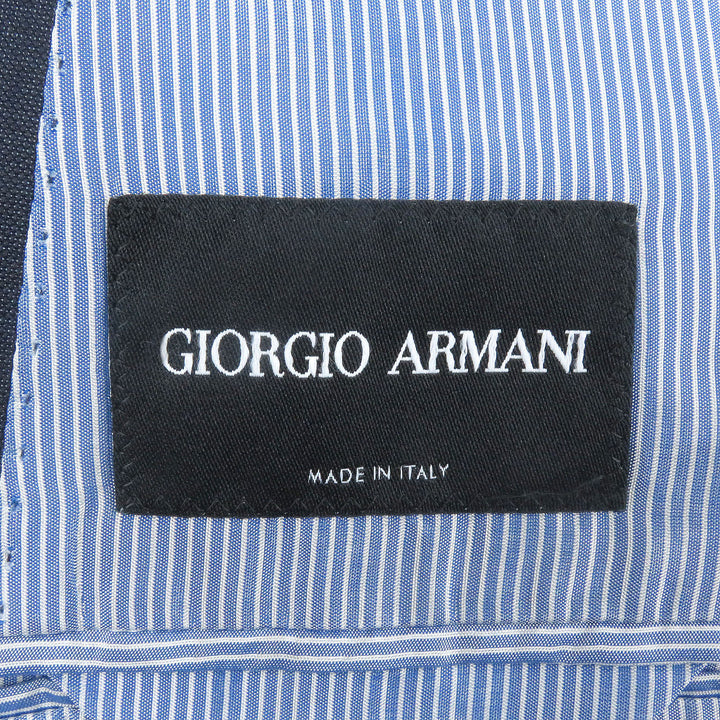 Great GIORGIO ARMANI suit Black Tag Single Navy wool mens 58