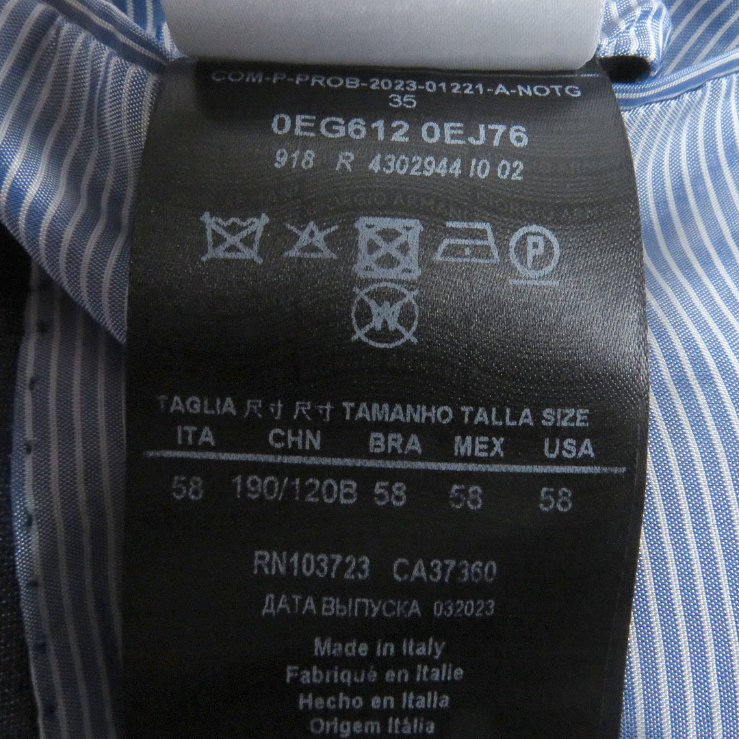 Great GIORGIO ARMANI suit Black Tag Single Navy wool mens 58