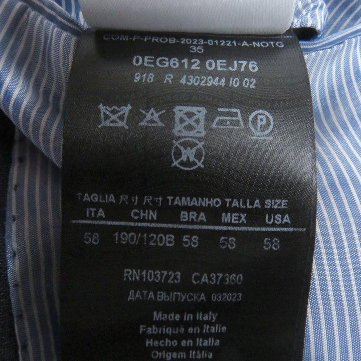 Great GIORGIO ARMANI suit Black Tag Single Navy wool mens 58