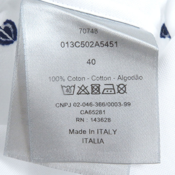 Very Good DIOR Long sleeve shirt CD logo all-over print oxford shirt white 40