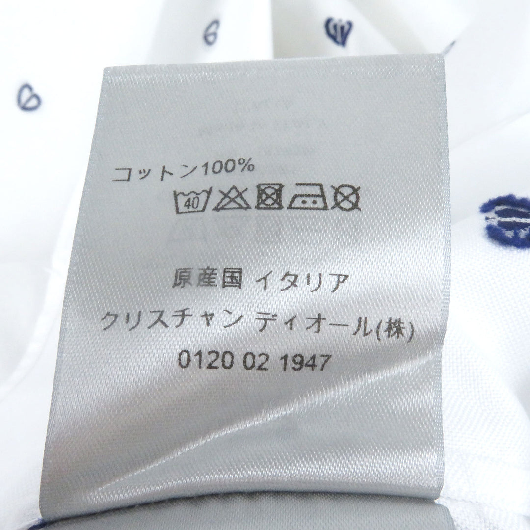 Very Good DIOR Long sleeve shirt CD logo all-over print oxford shirt white 40