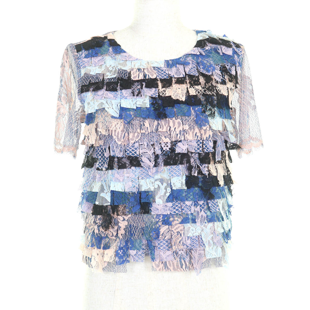 Excellent CHANEL tops Pink Beige Blue Multi Rayon Women 34 P53043