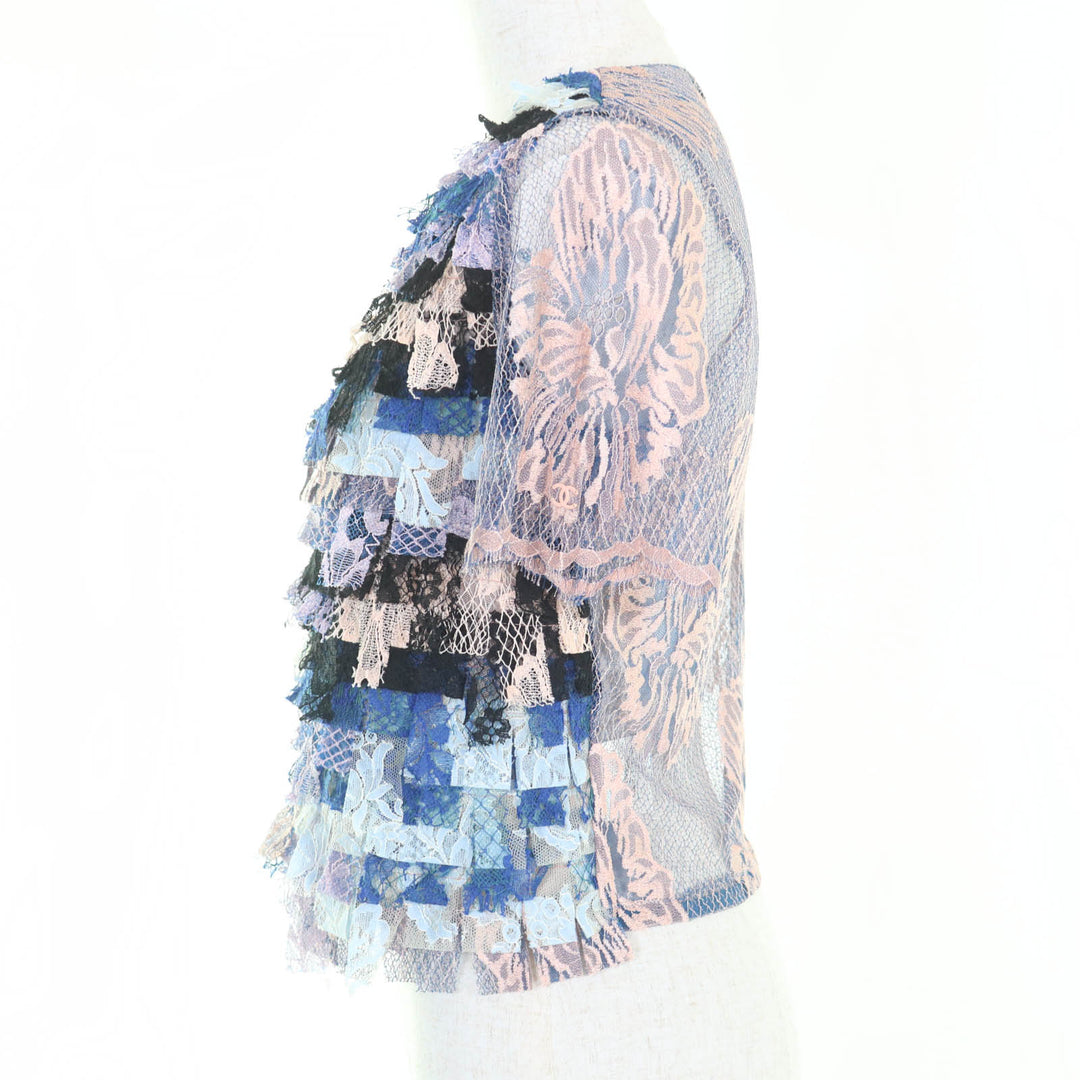 Excellent CHANEL tops Pink Beige Blue Multi Rayon Women 34 P53043