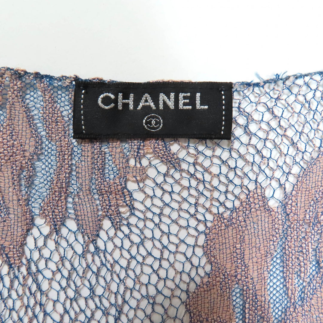 Excellent CHANEL tops Pink Beige Blue Multi Rayon Women 34 P53043
