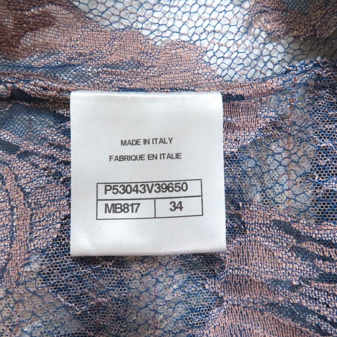 Excellent CHANEL tops Pink Beige Blue Multi Rayon Women 34 P53043