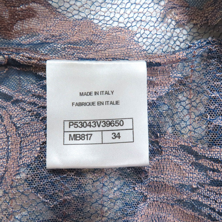 Excellent CHANEL tops Pink Beige Blue Multi Rayon Women 34 P53043