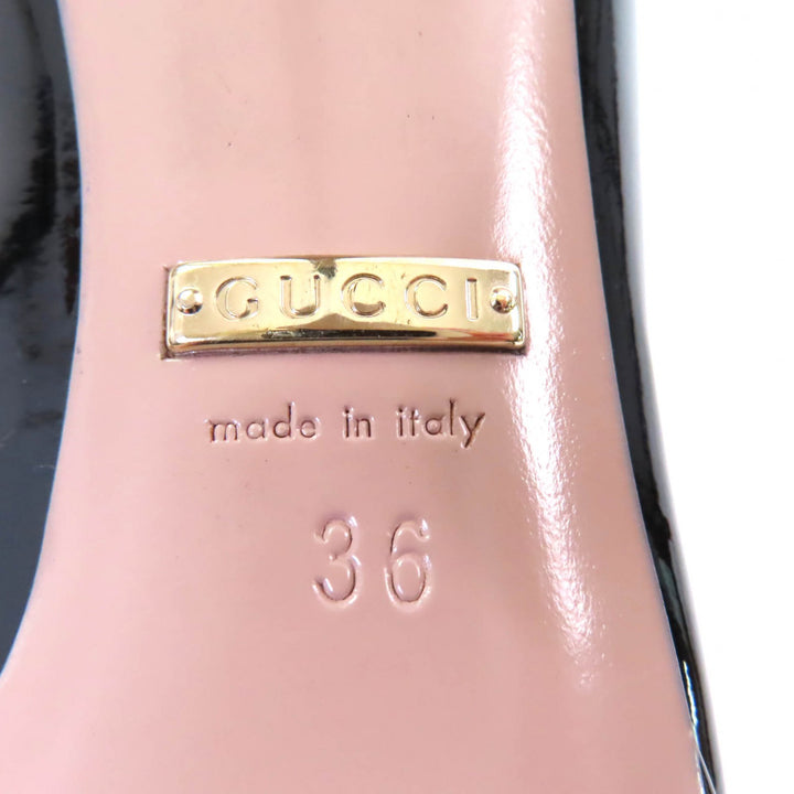 Excellent GUCCI pumps black Patent leather Women 36 388314