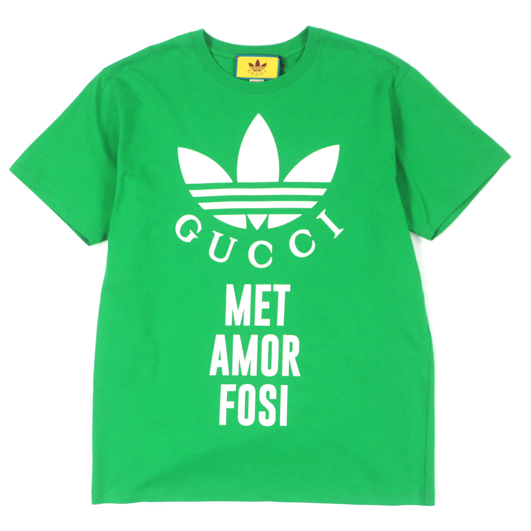 Pristine GUCCI×adidas Short sleeve T-shirt green cotton S 717422