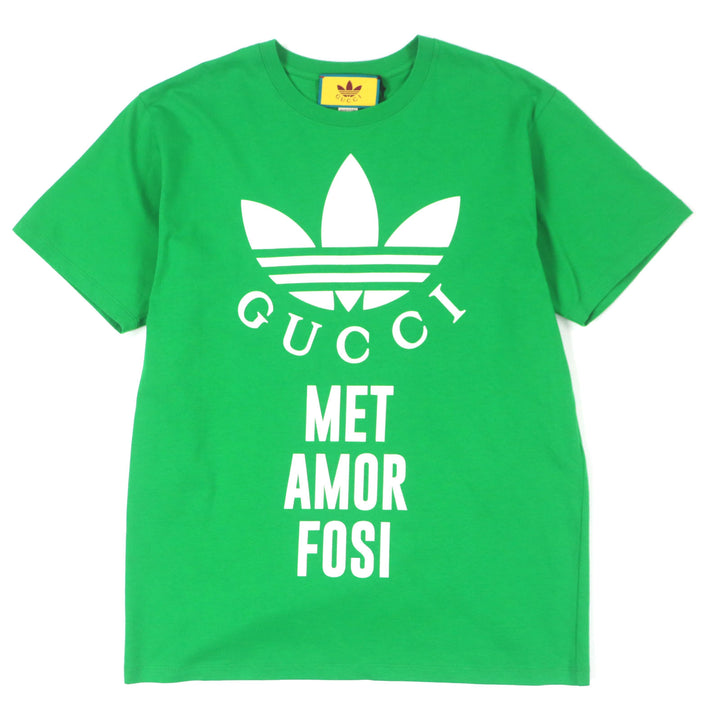 Pristine GUCCI×adidas Short sleeve T-shirt green cotton S 717422
