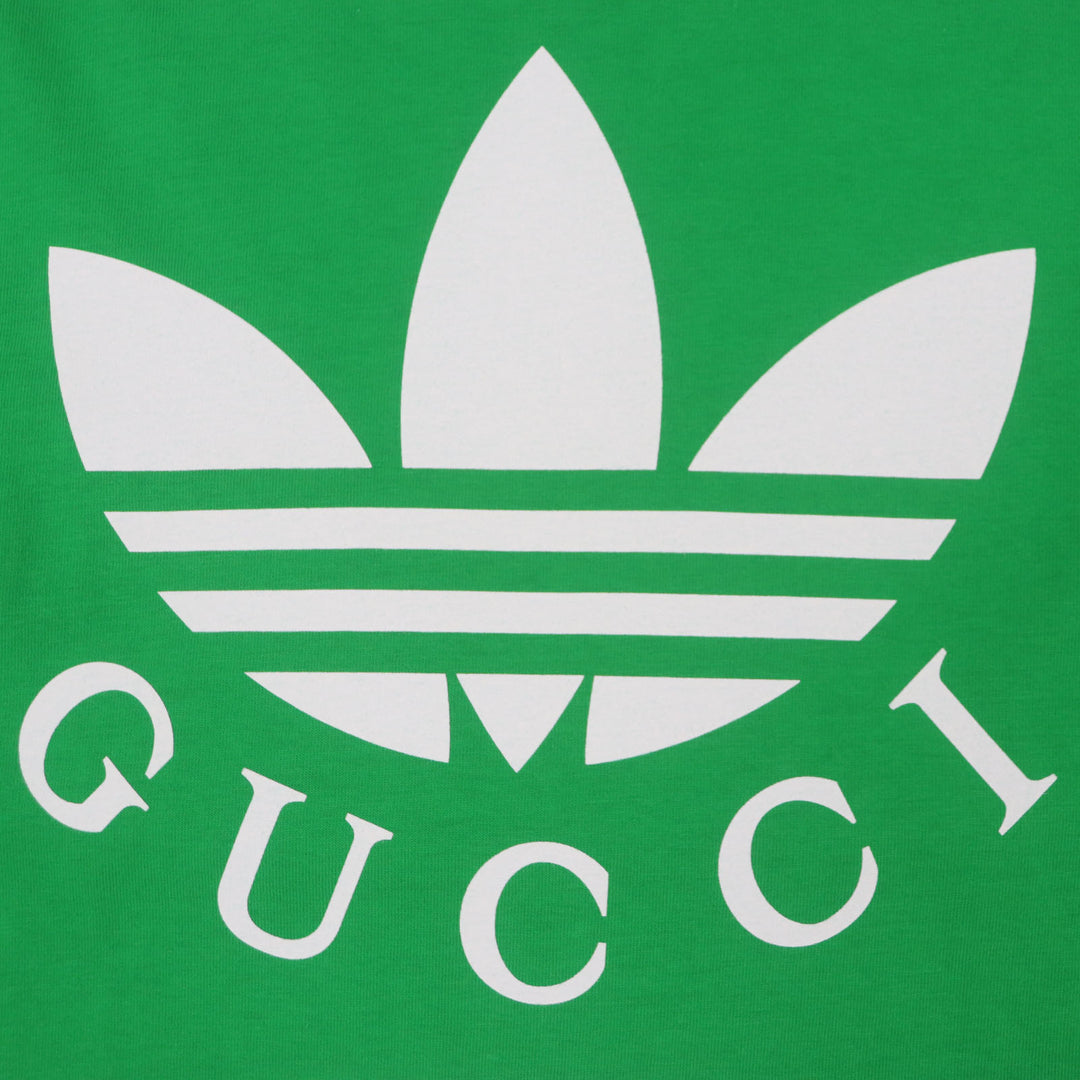 Pristine GUCCI×adidas Short sleeve T-shirt green cotton S 717422
