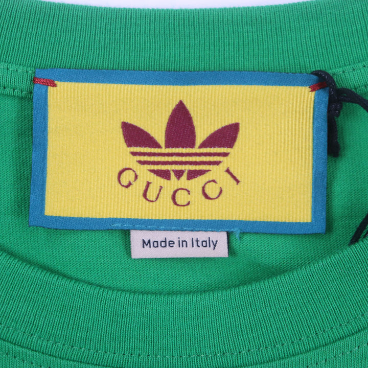 Pristine GUCCI×adidas Short sleeve T-shirt green cotton S 717422