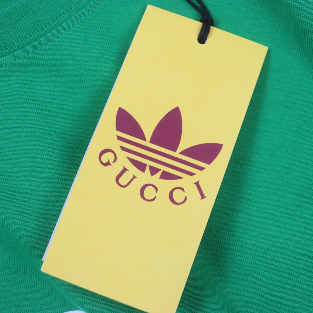 Pristine GUCCI×adidas Short sleeve T-shirt green cotton S 717422