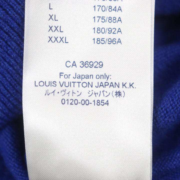 Pristine LOUIS VUITTON sweater Inside-out crew neck knit with logo blue cashmere