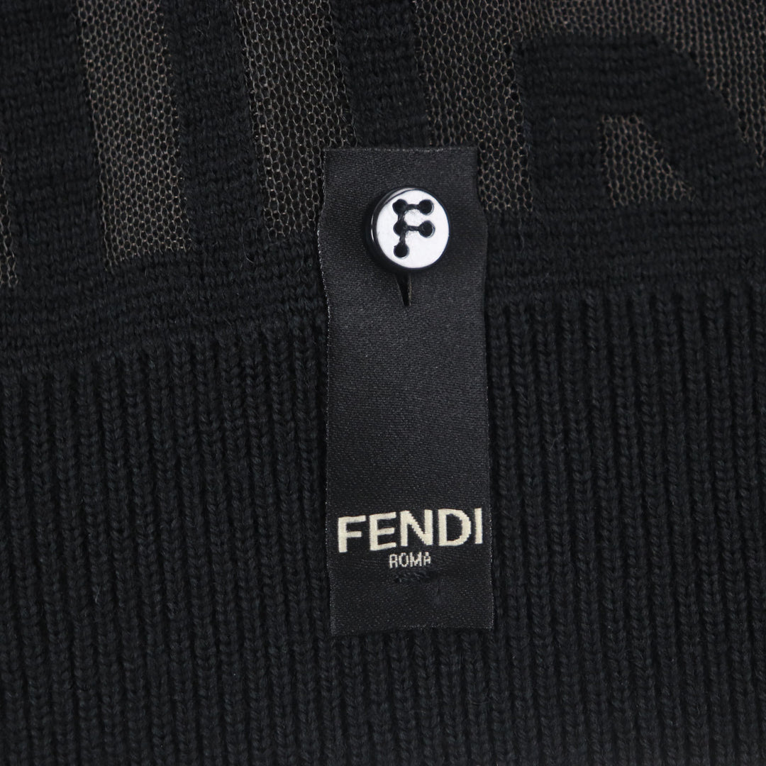 Pristine FENDI×MARC JACOBS sweater All-over logo crew neck knit wool 50 FZX131