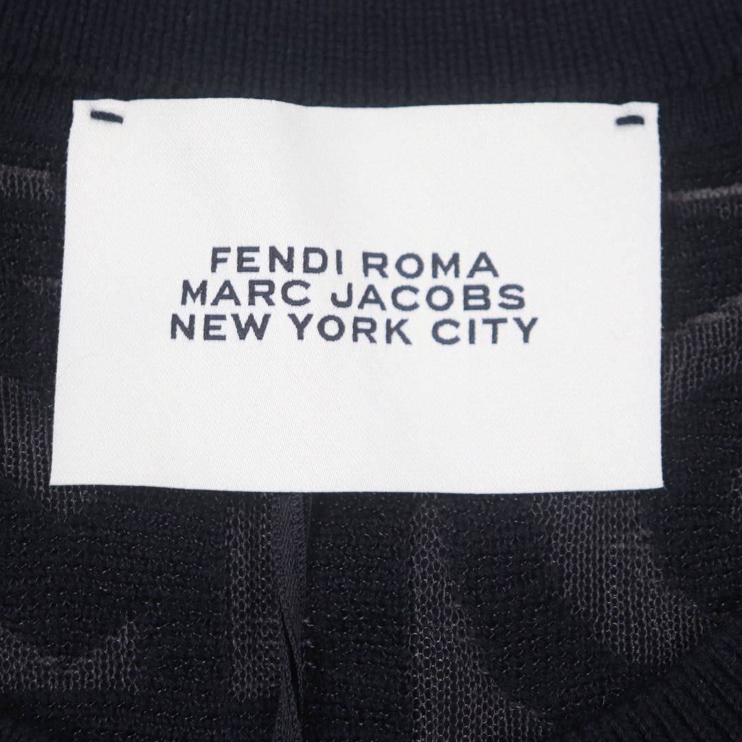 Pristine FENDI×MARC JACOBS sweater All-over logo crew neck knit wool 50 FZX131