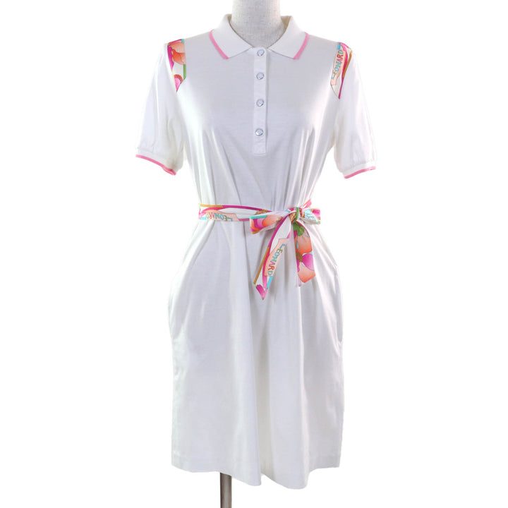 Excellent LEONARD SPORT one piece white cotton Women 40