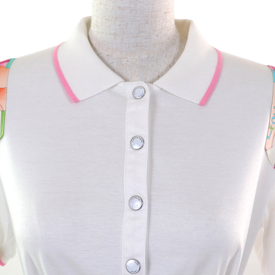 Excellent LEONARD SPORT one piece white cotton Women 40