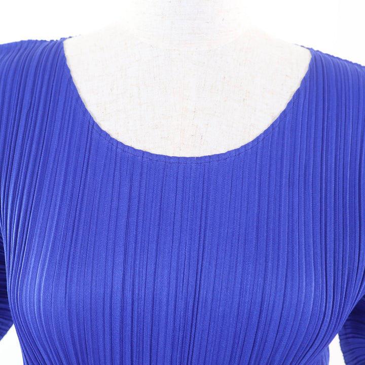 Excellent PLEATS PLEASE T-shirt blue polyester Women 3 PP01-JK704