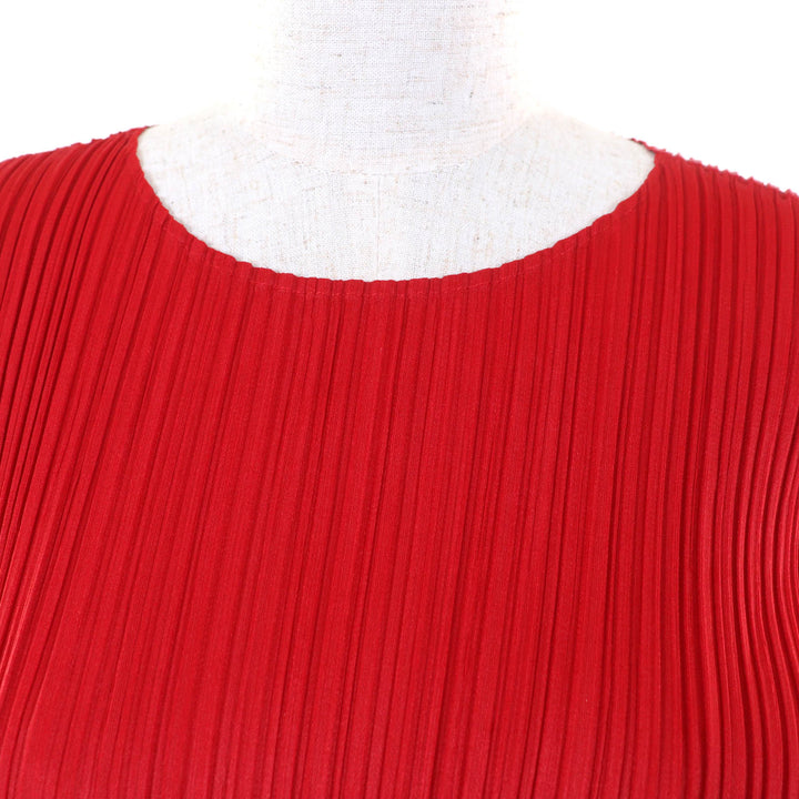 Excellent PLEATS PLEASE T-shirt Red polyester Women 3 PP41-JK501