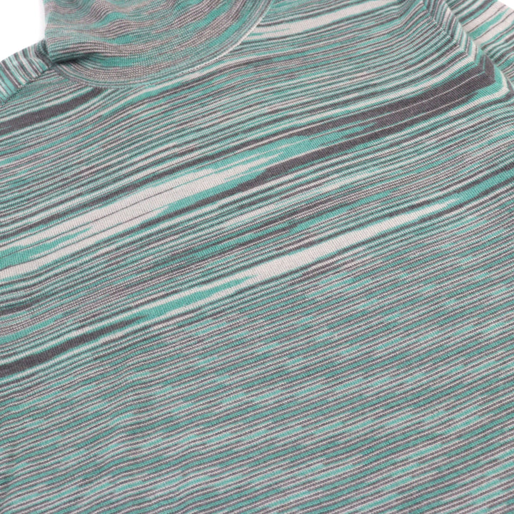 Great Missoni knit Striped Pattern Turtleneck Green system cashmere silk men 50