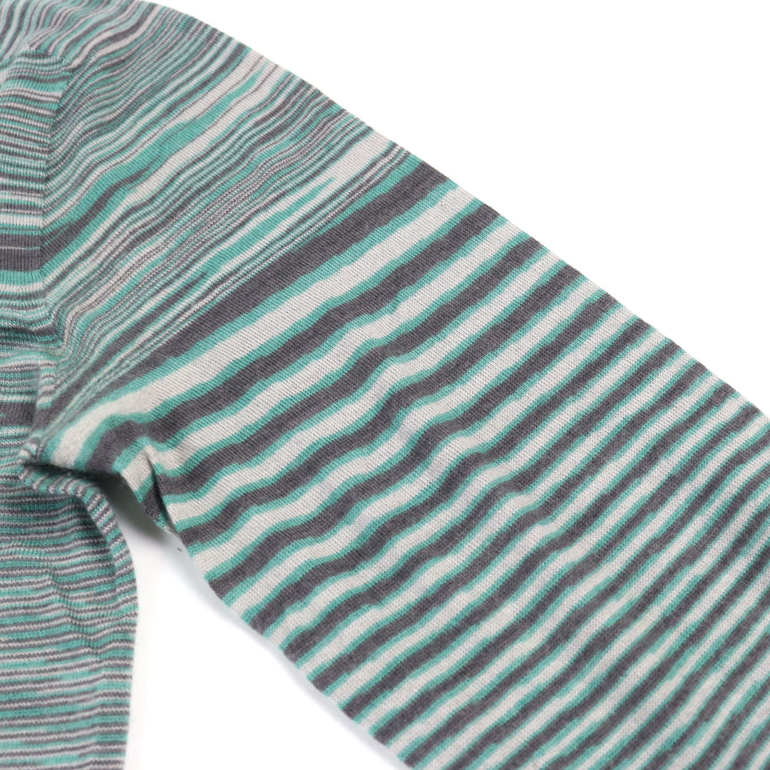 Great Missoni knit Striped Pattern Turtleneck Green system cashmere silk men 50