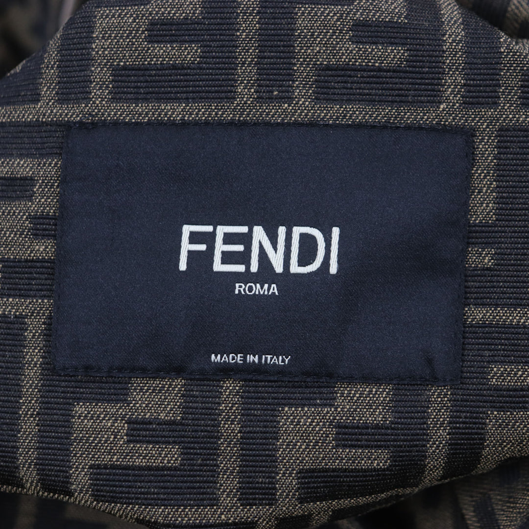 FENDI trench coat beige cotton mens 50 FF0741