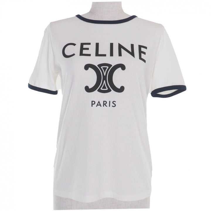 Great CELINE Short sleeve Hedi CELINE PARIS Triomphe logo print crew neck XS 2X872671Q