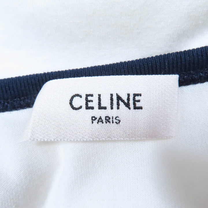 Great CELINE Short sleeve Hedi CELINE PARIS Triomphe logo print crew neck XS 2X872671Q