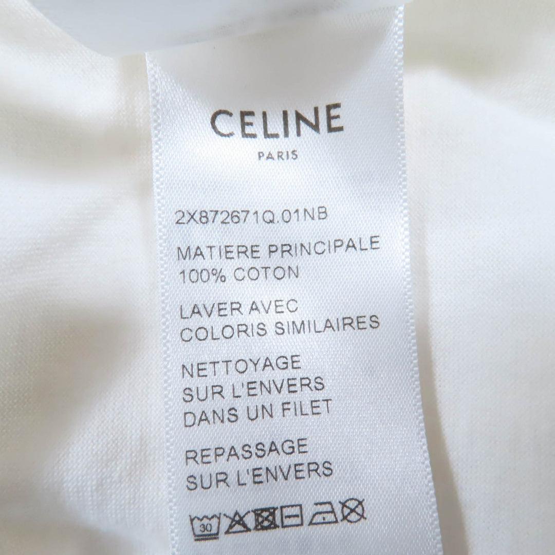 Great CELINE Short sleeve Hedi CELINE PARIS Triomphe logo print crew neck XS 2X872671Q