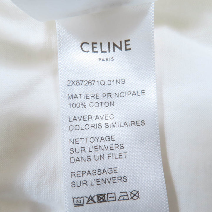 Great CELINE Short sleeve Hedi CELINE PARIS Triomphe logo print crew neck XS 2X872671Q