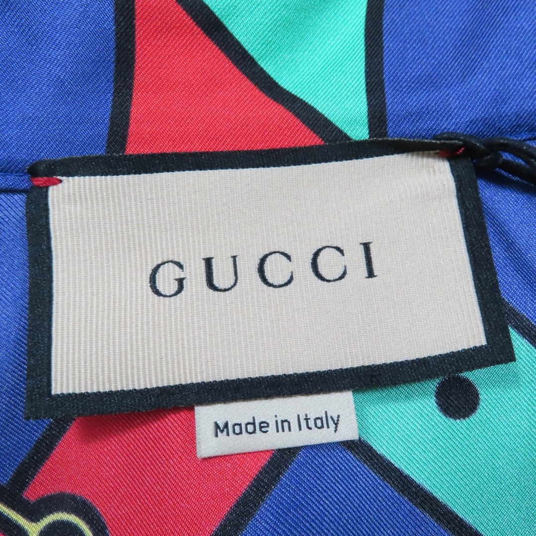 Pristine GUCCI Jacket Horsebit Pattern Sherry Line GG Marmont Buckle silk Women