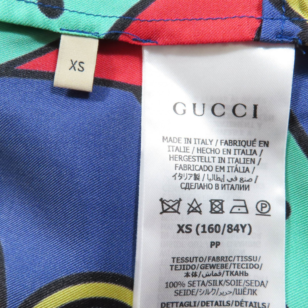 Pristine GUCCI Jacket Horsebit Pattern Sherry Line GG Marmont Buckle silk Women XS 743005