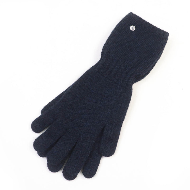 Pristine HERMES gloves Serie Metal Knit Navy cashmere Women S