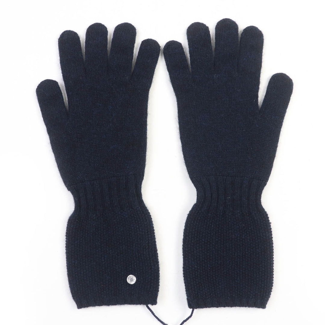 Pristine HERMES gloves Serie Metal Knit Navy cashmere Women S