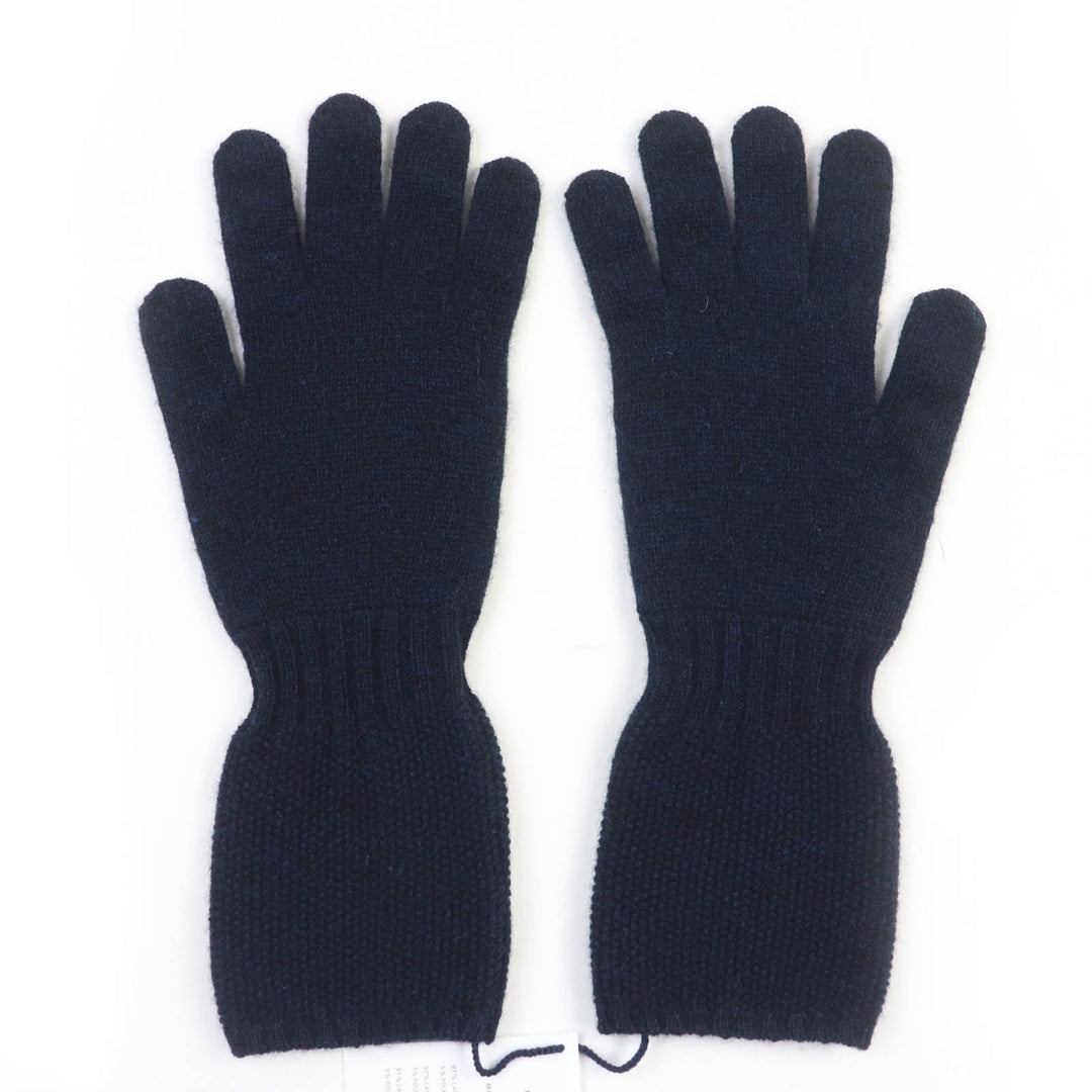 Pristine HERMES gloves Serie Metal Knit Navy cashmere Women S