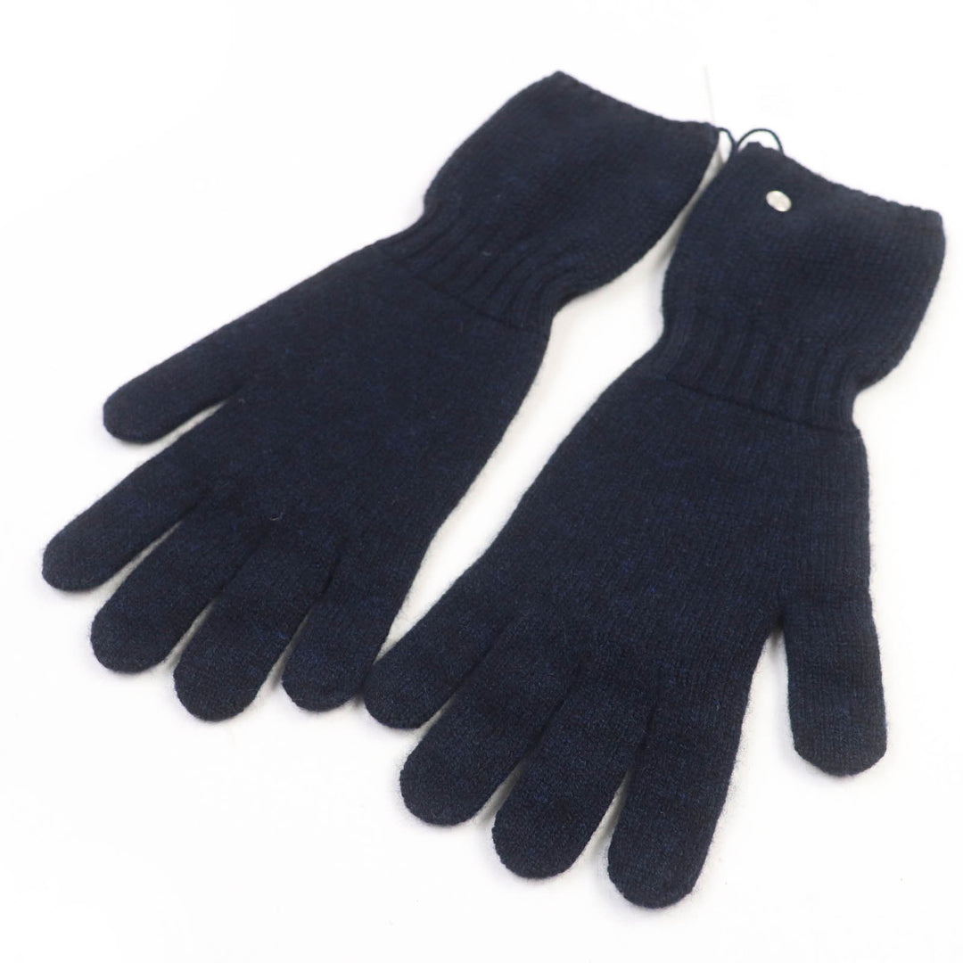 Pristine HERMES gloves Serie Metal Knit Navy cashmere Women S