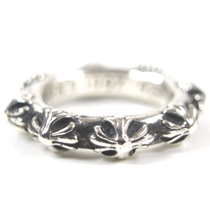 Great CHROME HEARTS Ring Cross band ring Silver 925 mens