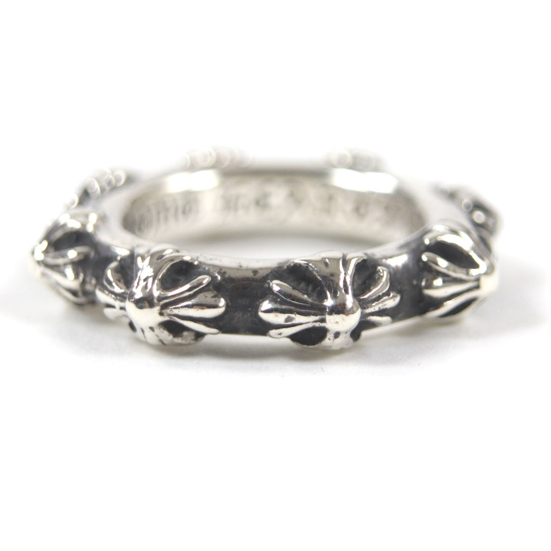 Great CHROME HEARTS Ring Cross band ring Silver 925 mens