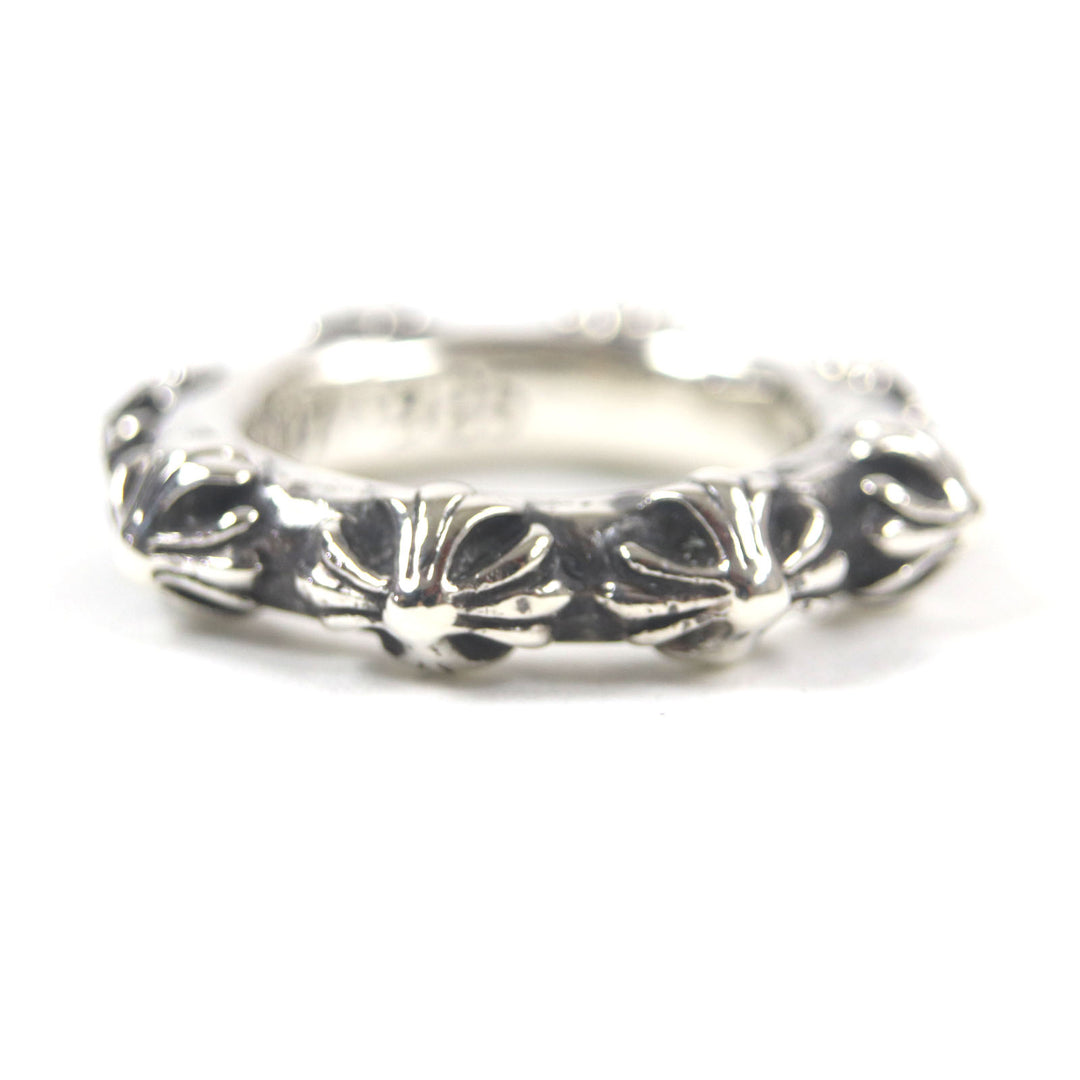 Great CHROME HEARTS Ring Cross band ring Silver 925 mens