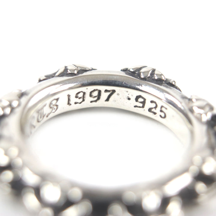 Great CHROME HEARTS Ring Cross band ring Silver 925 mens