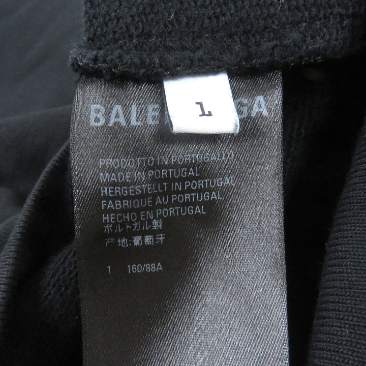Great BALENCIAGA hoodie Logo embroidered pullover hoodie black cotton mens 1