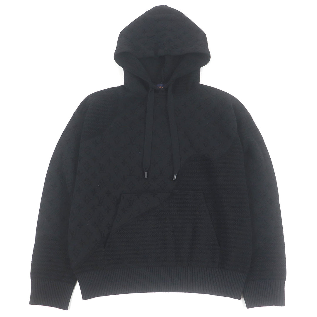 LOUIS VUITTON hoodie Graphic Jacquard Hoodie Monogram knit black wool