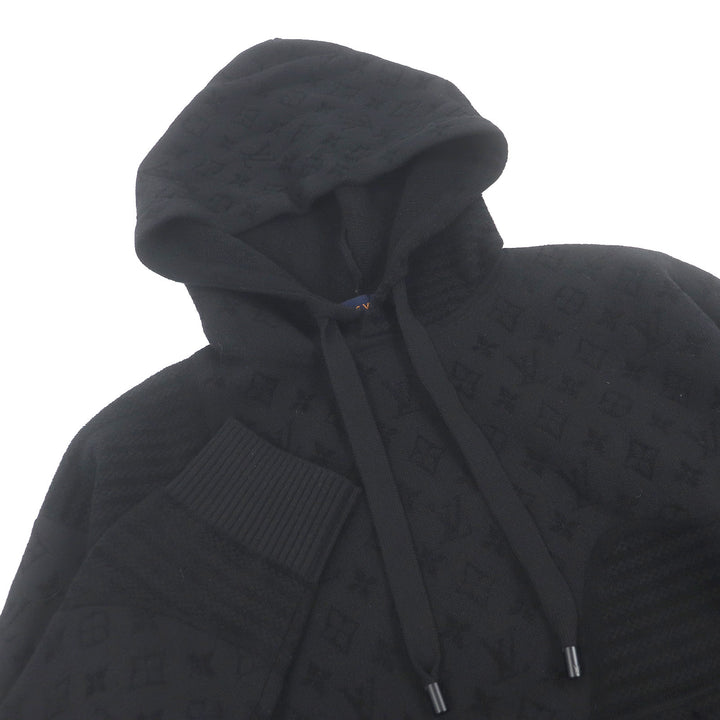 Excellent LOUIS VUITTON hoodie Graphic Jacquard Hoodie black wool mens S 1AHCMW