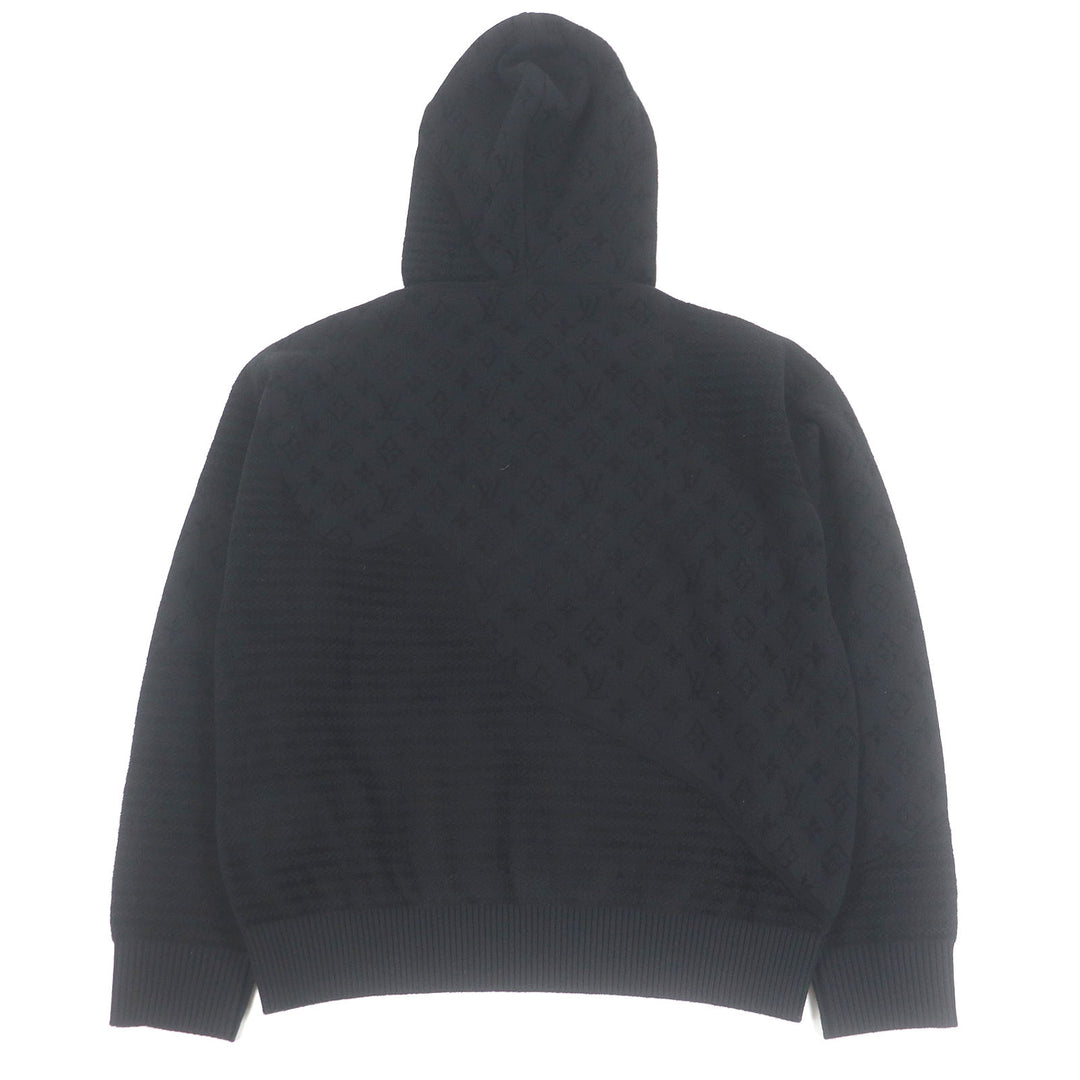 LOUIS VUITTON hoodie Graphic Jacquard Hoodie Monogram knit black wool