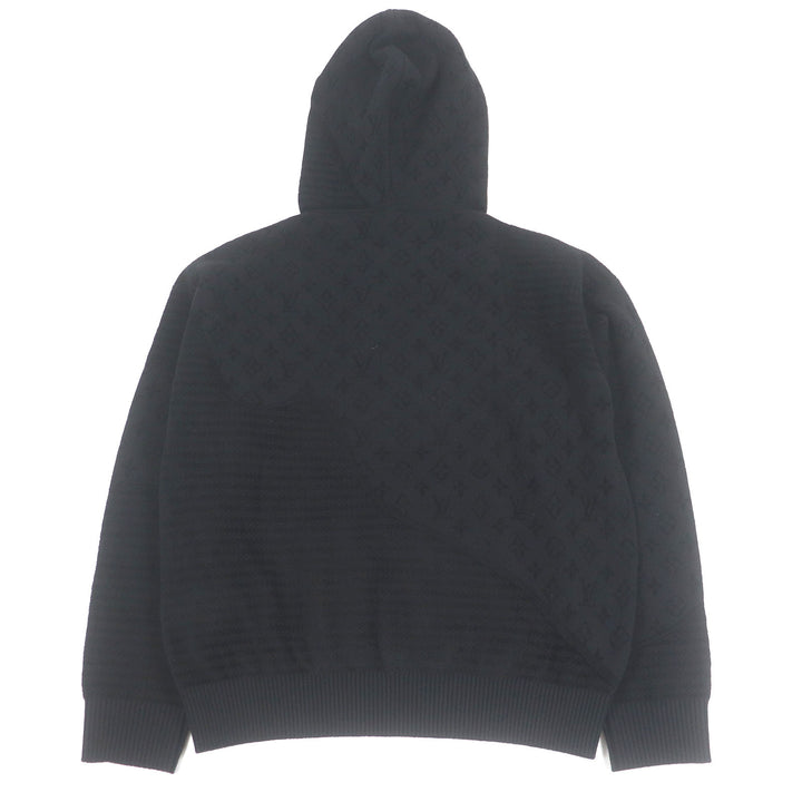 LOUIS VUITTON hoodie Graphic Jacquard Hoodie Monogram knit black wool